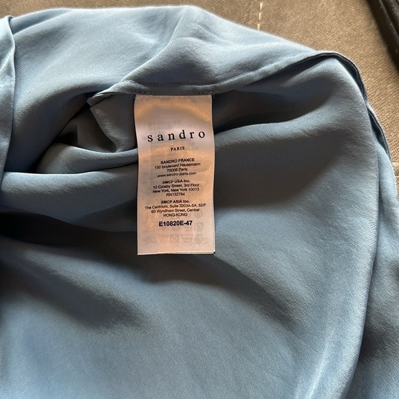 Sandro Blue Ruffled Asymmetrical Blouse - Picture 8 of 8